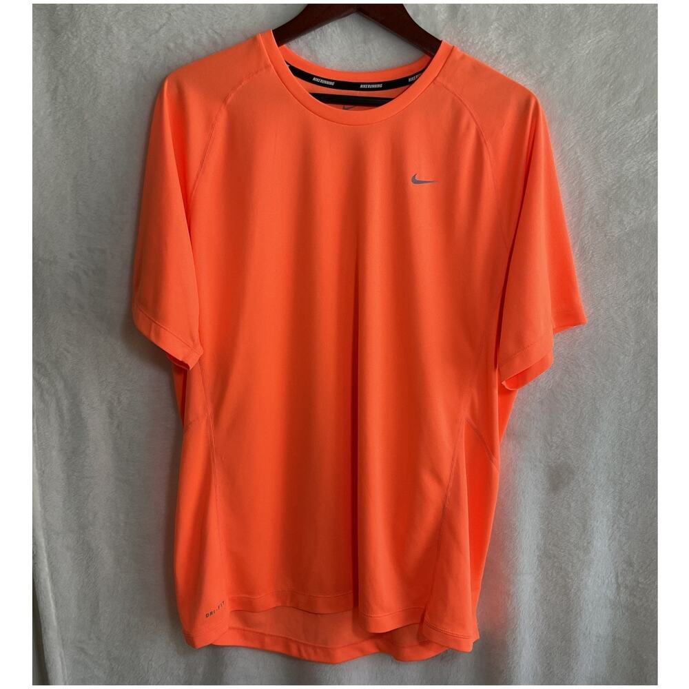 Nike Dry Fit Reflective Orange Short Sleeve Running Tee Mens XL